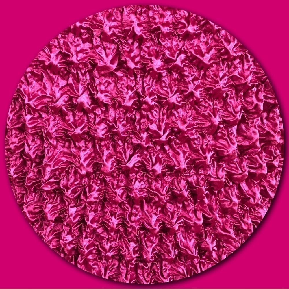 𝅺F*C Unique Sexy Bright Barbie Pink Popcorn Blouse Size OS - Picture 6 of 8